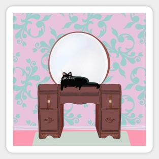 Retro Black Cat Sticker